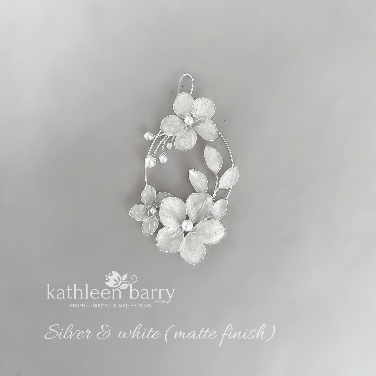 Modern Floral Hoop Earrings – Statement Bridal Wedding Earrings, Lightweight Resin - Custom finishes available