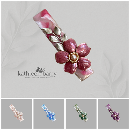 Floral Resin Hair Clip – Custom Colour & Finish Options