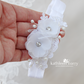 Elasticated floral lace headband for wedding baby or christening - assorted colors available