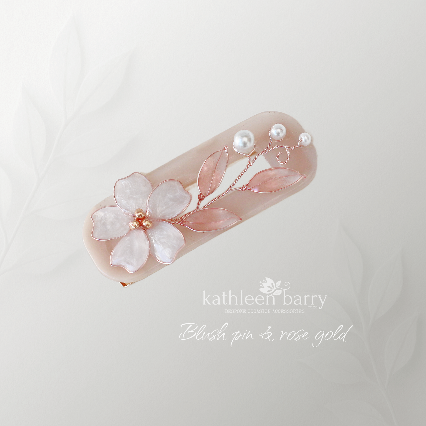 Floral Resin Hair Clip – Custom Colour & Finish Options, silver gold or rose gold