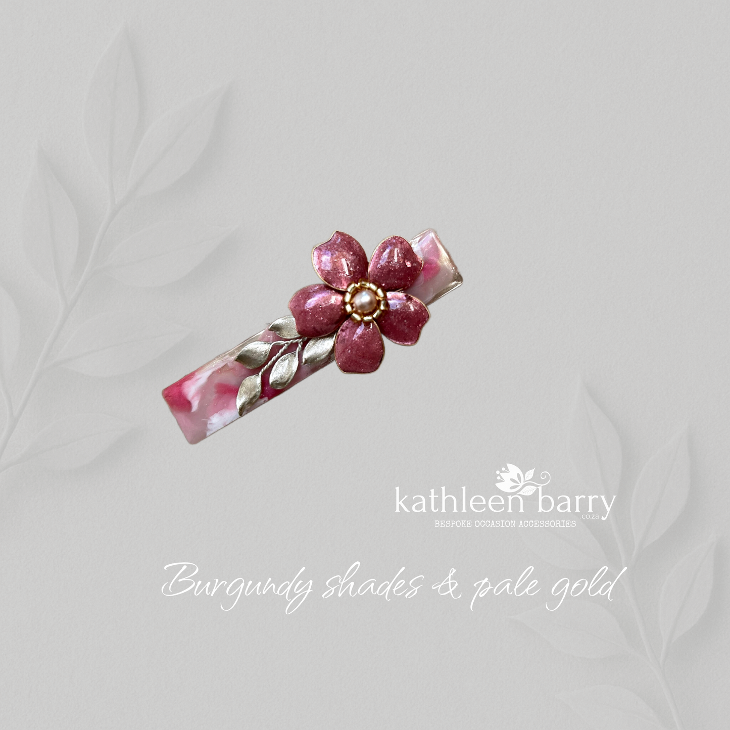 Floral Resin Hair Clip – Custom Colour & Finish Options