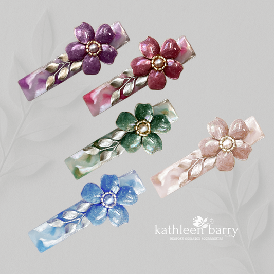Floral Resin Hair Clip – Custom Colour & Finish Options
