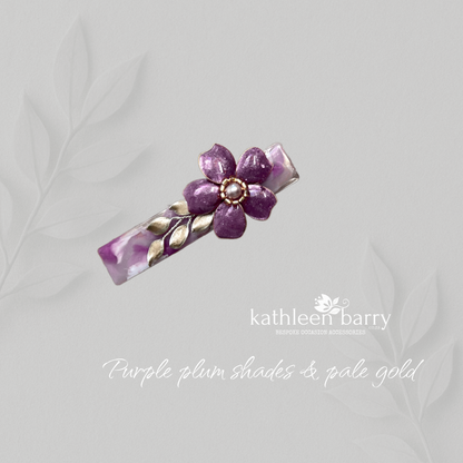 Floral Resin Hair Clip – Custom Colour & Finish Options