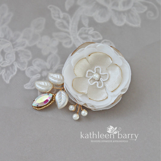 Genevieve fabric flower hair clip - assorted colors available custom colors to order