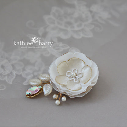 Genevieve fabric flower hair clip - assorted colors available custom colors to order