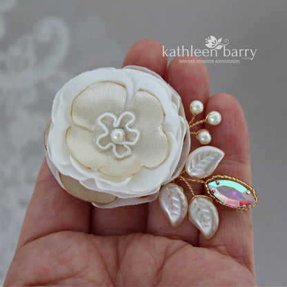 Genevieve fabric flower hair clip - assorted colors available custom colors to order