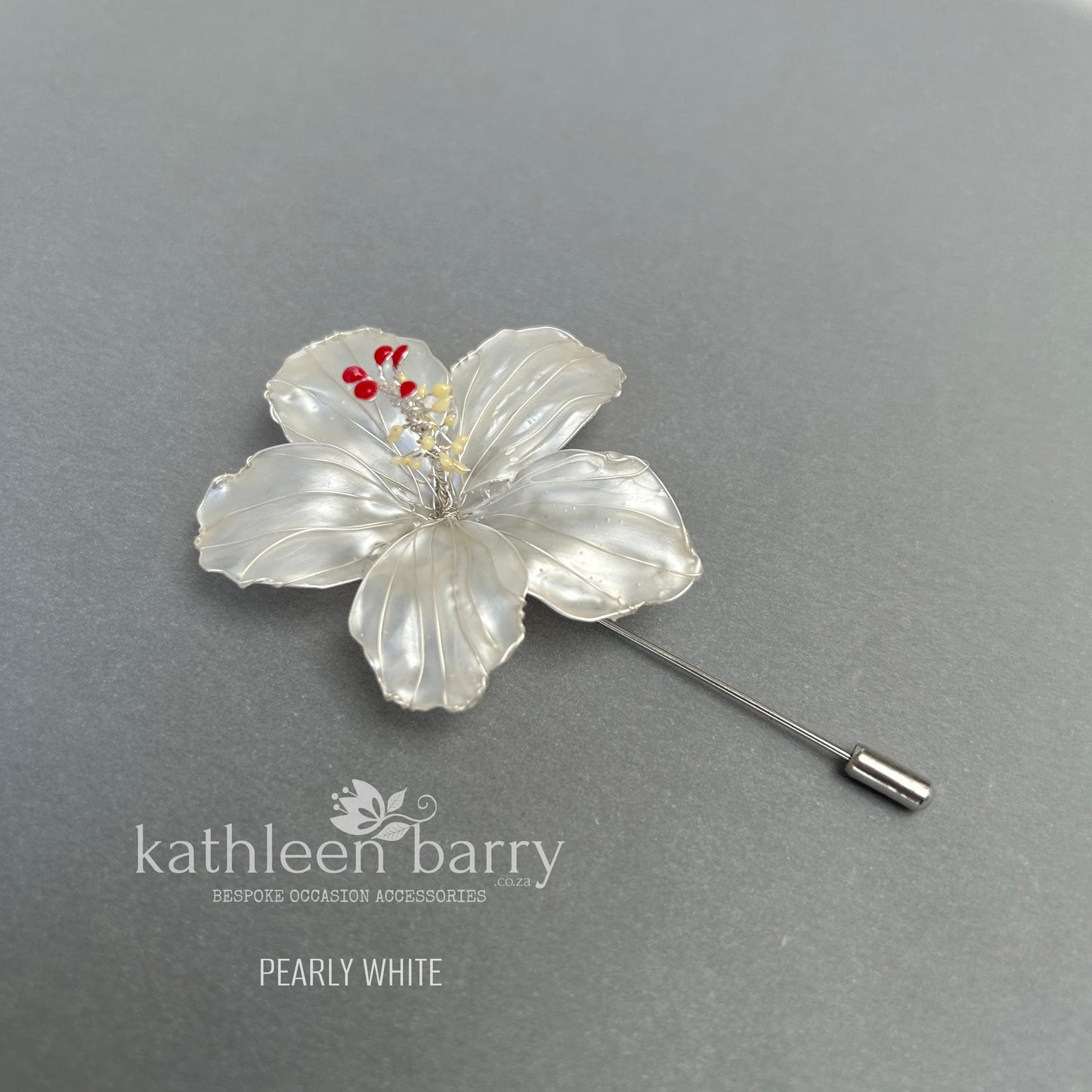 Handmade Hibiscus Lapel Pin – Custom Colour Boutonniere - beach wedding