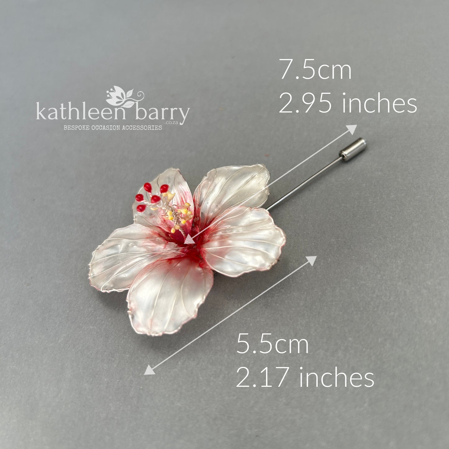 Handmade Hibiscus Lapel Pin – Custom Colour Boutonniere - beach wedding