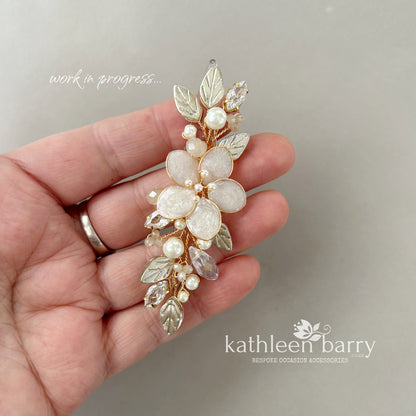 Louise barefoot sandals, foot jewelry- Beach wedding (pair) - Custom colors available