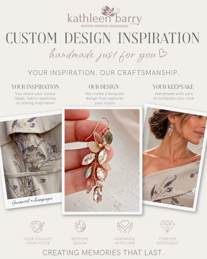 Janelle style 2 Floral Statement Earrings – Custom Color Formal Occasion Earrings