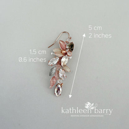 Janelle style 2 Floral Statement Earrings – Custom Color Formal Occasion Earrings