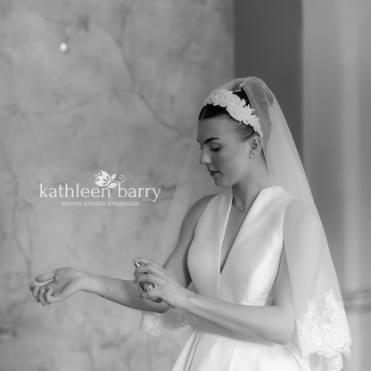 Bridal lace headpiece - head band - wedding headband bandeau - Jasmine Tookes Inspired