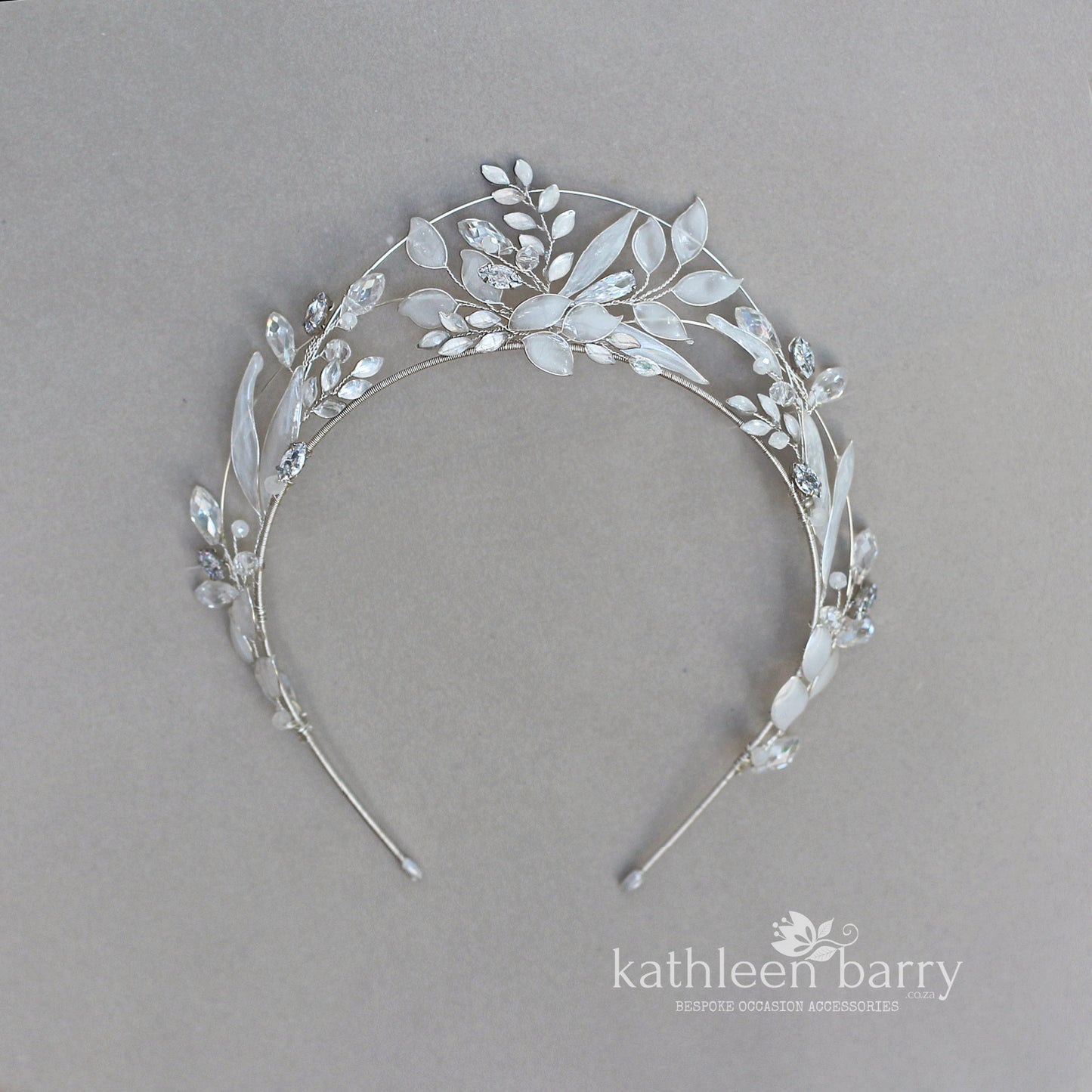CUSTOM ORDER FOR Julia, LEAF DETAIL WINTER INSPIRED WEDDING TIARA – CUSTOM COLORS AVAILABLE