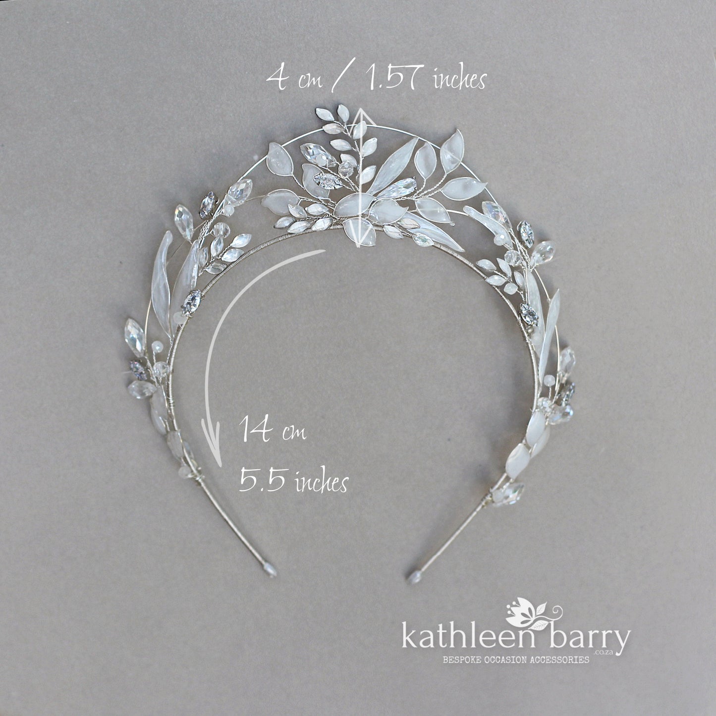 CUSTOM ORDER FOR Julia, LEAF DETAIL WINTER INSPIRED WEDDING TIARA – CUSTOM COLORS AVAILABLE