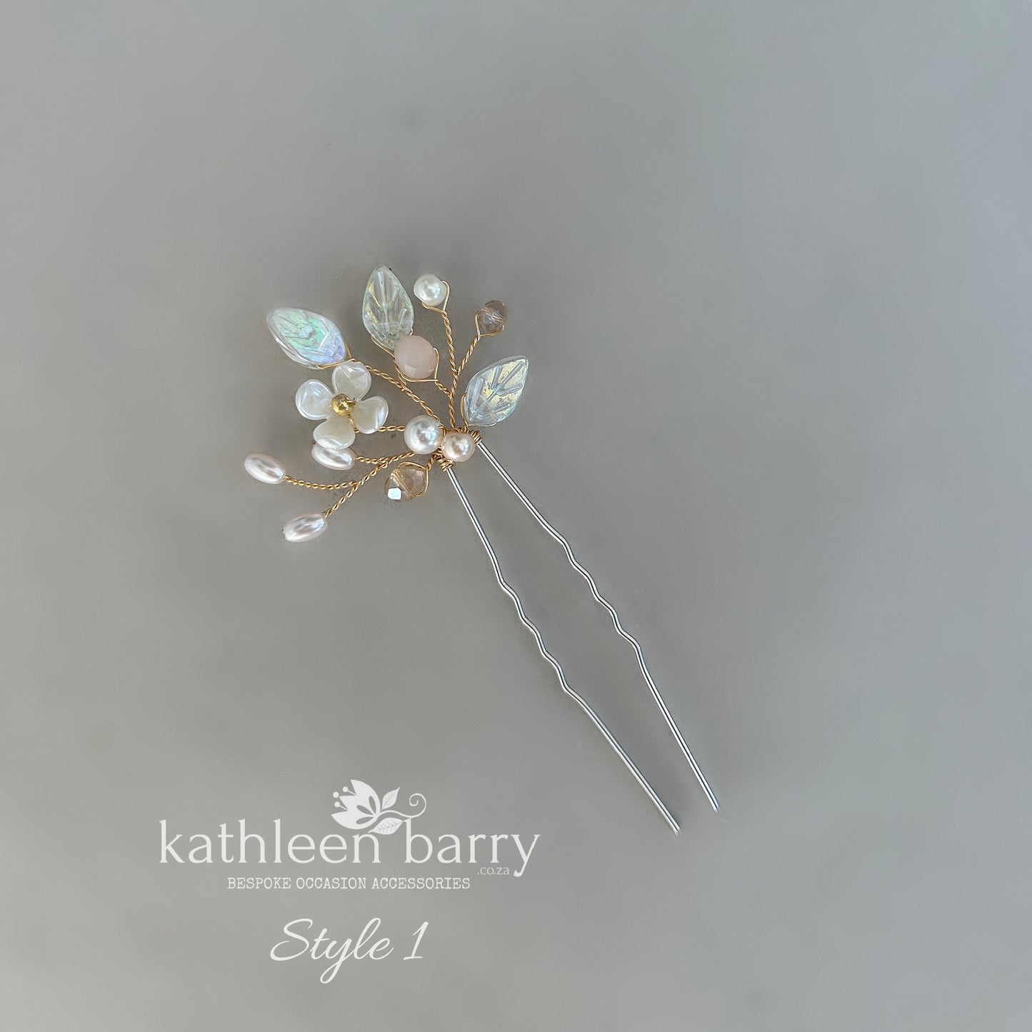 Kathy Floral Bridal Hair Pins Wedding Hair Accessories Pearl Flower Hair Pins