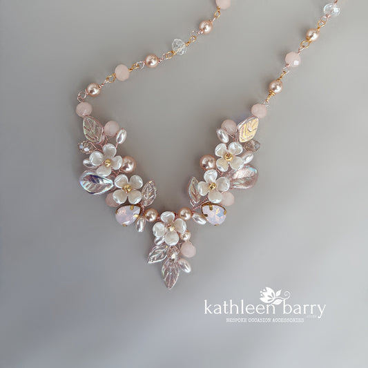 Kathy Classic Floral Pearl Bridal Necklace