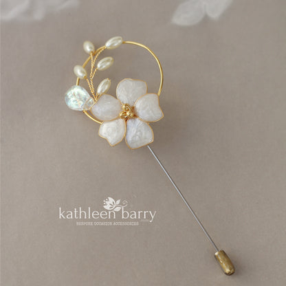 Heirloom boutonniere - Lapel pin - suit brooch (sold individually) Groom, groomsmen, Prom