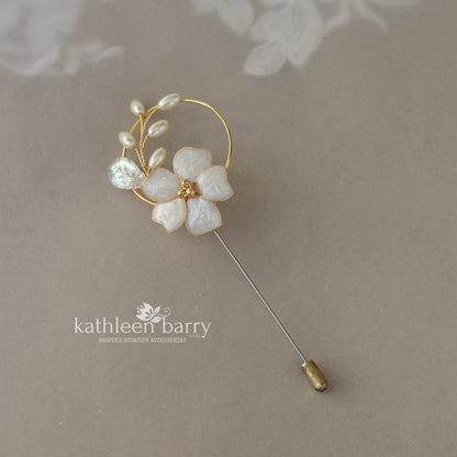 Heirloom boutonniere - Lapel pin - suit brooch (sold individually) Groom, groomsmen, Prom
