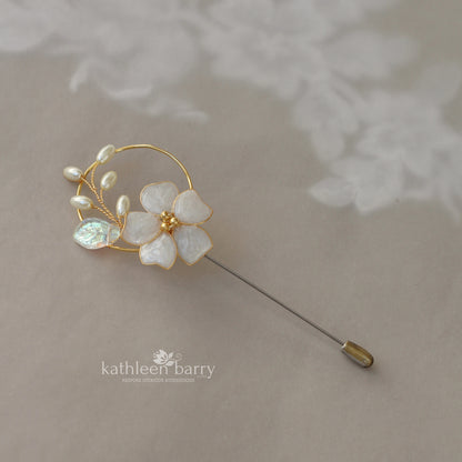 Heirloom boutonniere - Lapel pin - suit brooch (sold individually) Groom, groomsmen, Prom