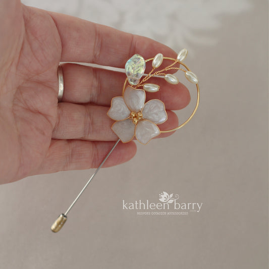 Heirloom boutonniere - Lapel pin - suit brooch (sold individually) Groom, groomsmen, Prom