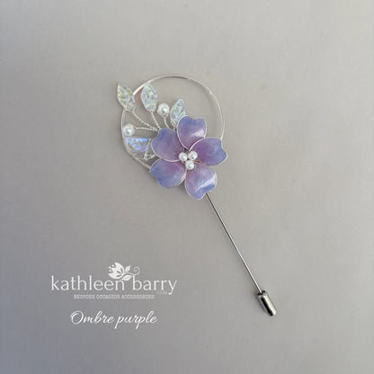 Ombre Heirloom boutonniere - Lapel pin - suit brooch (sold individually) Groom, groomsmen, Matric dance