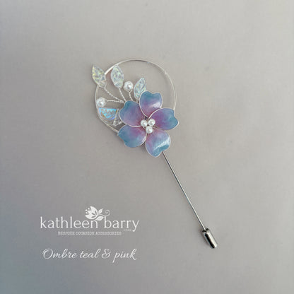 Ombre Heirloom boutonniere - Lapel pin - suit brooch (sold individually) Groom, groomsmen, Matric dance