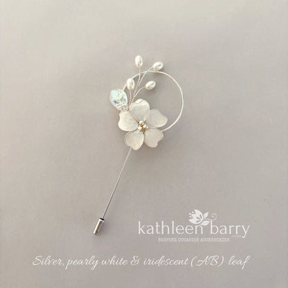 Heirloom boutonniere - Lapel pin - suit brooch (sold individually) Groom, groomsmen, Prom