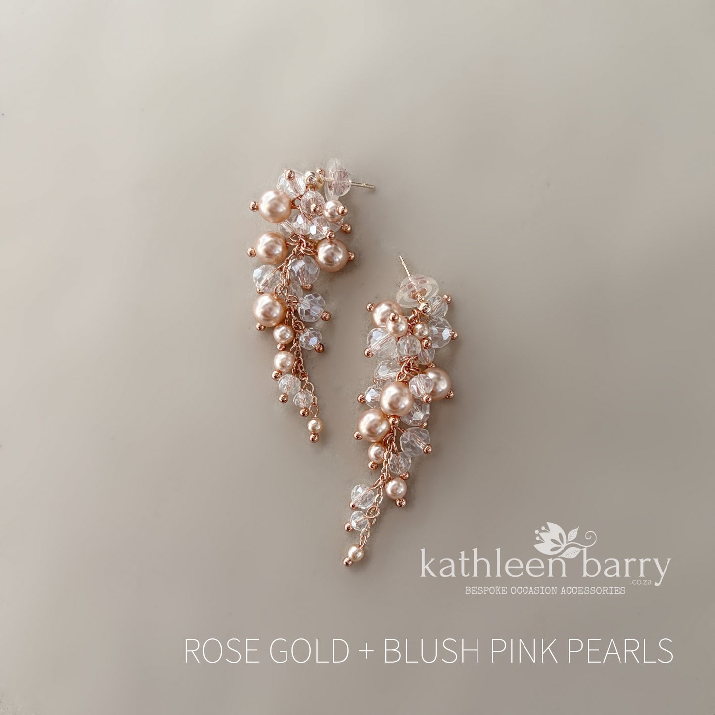 Lara Earrings (mini) - Cluster Crystal & Pearl Wedding Earrings - Available in Silver or gold finish