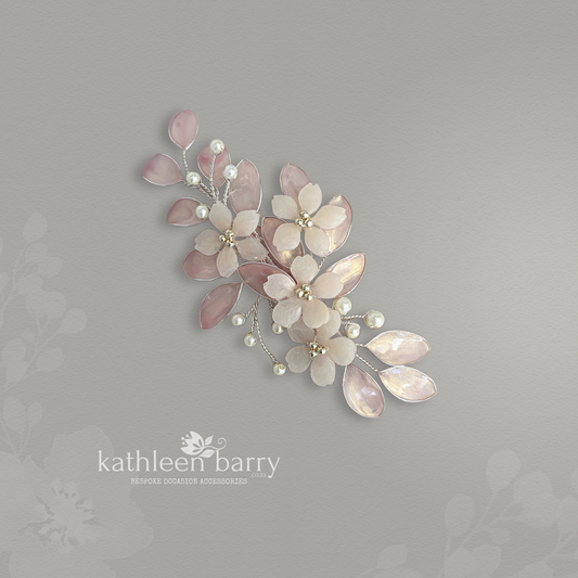 Lee-Ann floral hair clip – lightweight bridal hair accessory - custom colors to order