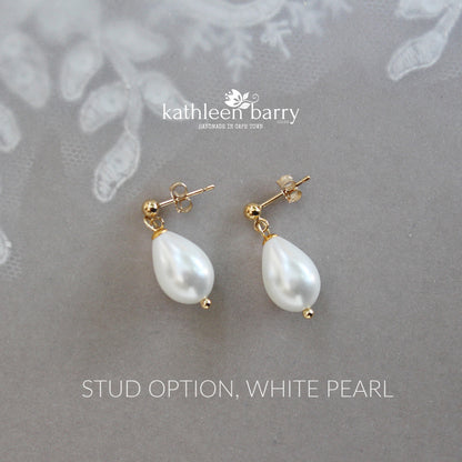 Lisa-Claire Rose gold pearl drop earrings - Available in Rose gold, Gold or silver LIMITED STOCK AVAILABLE