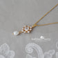 Lola filigree cubic zirconia and pearl necklace- Gold only Pearl color options