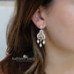 Michaela gold and white pearl drop chandelier earrings with cubic Zirconia - only available in gold finish