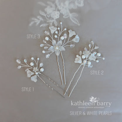 Monica hair pins mix and match - 3 styles - Rose gold, Gold or silver (sold individually)