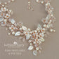 Floral statement wedding necklace bridal jewelry - Gold, silver or Rose Gold - STYLE: Kathy AB finish option