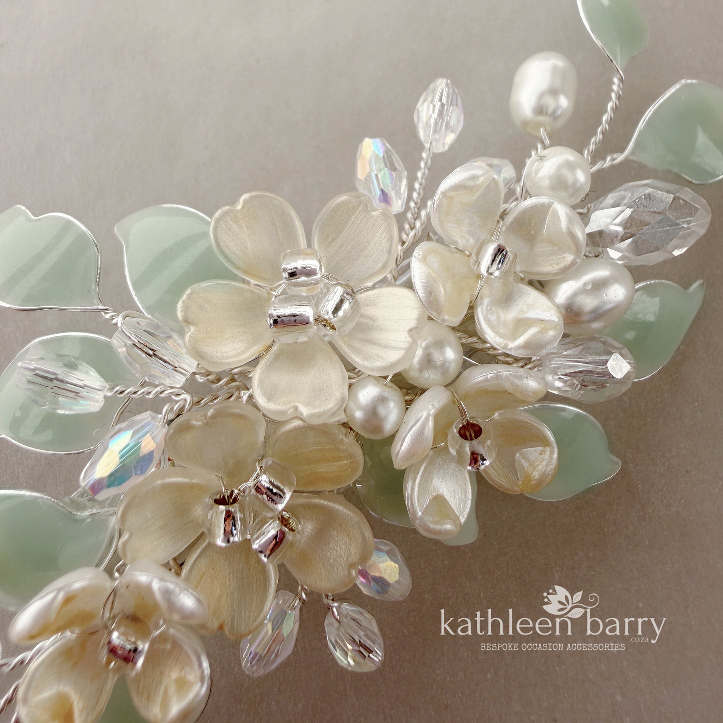 Dainty Floral Hair Clip | Bridal Hair Accessory | Custom Colours to order