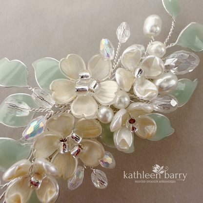 Dainty Floral Hair Clip | Bridal Hair Accessory | Custom Colours to order
