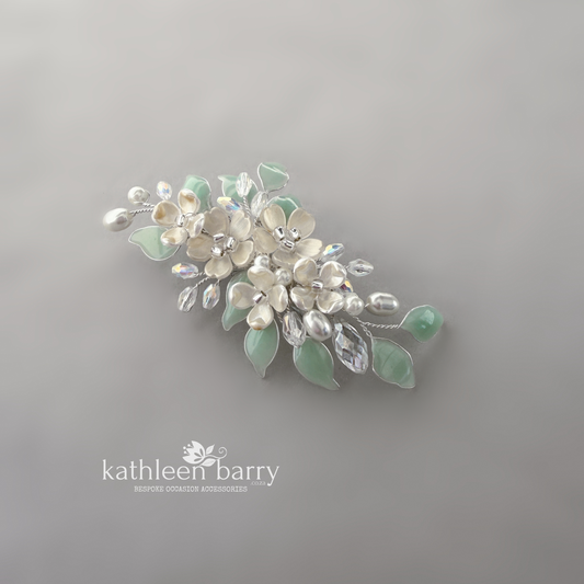 Dainty Floral Hair Clip | Bridal Hair Accessory | Custom Colours to order