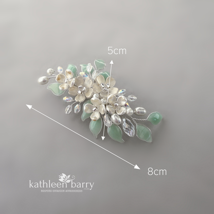 Dainty Floral Hair Clip | Bridal Hair Accessory | Custom Colours to order