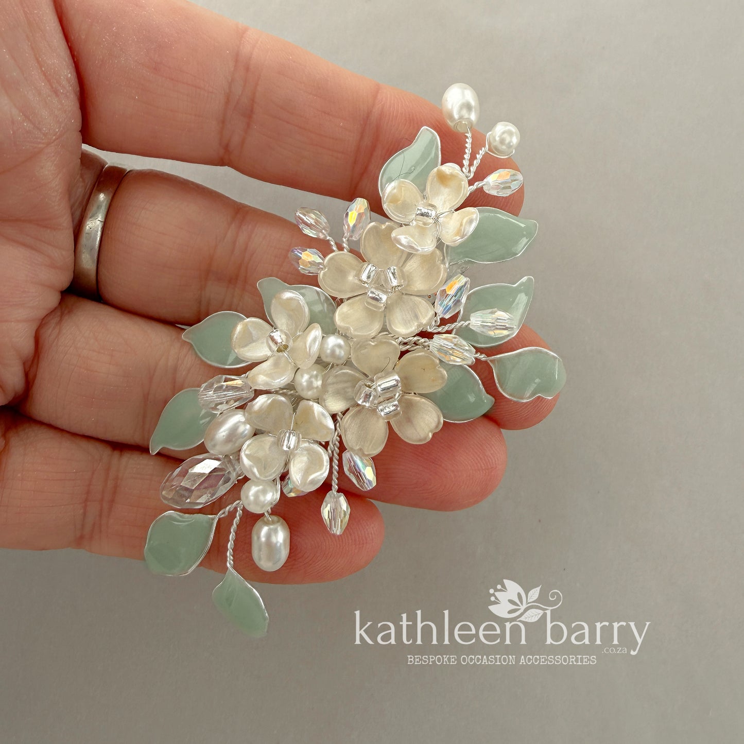 Dainty Floral Hair Clip | Bridal Hair Accessory | Custom Colours to order