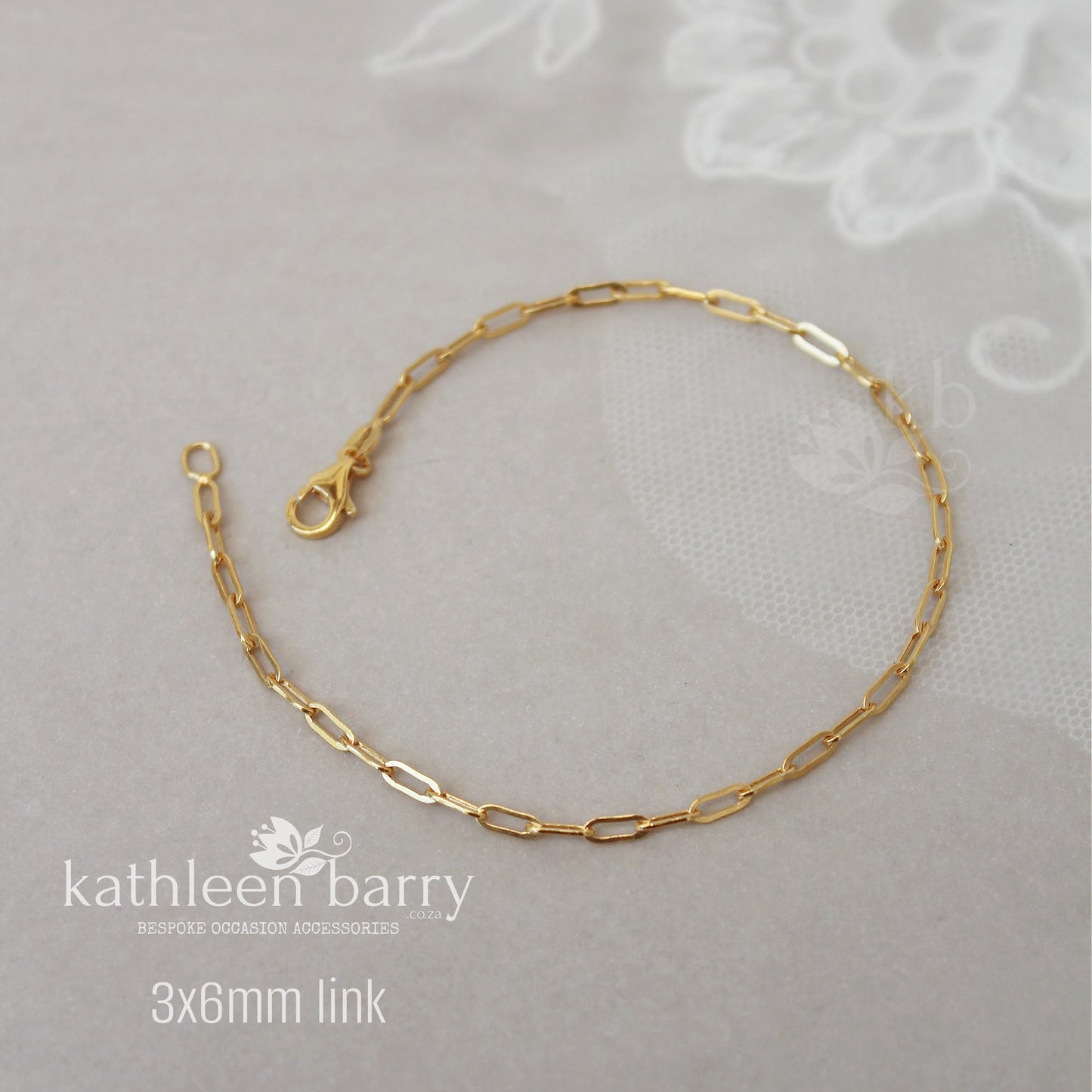 Paperclip chain link bracelet 2 link size options - Sterling silver, Gold or rose gold