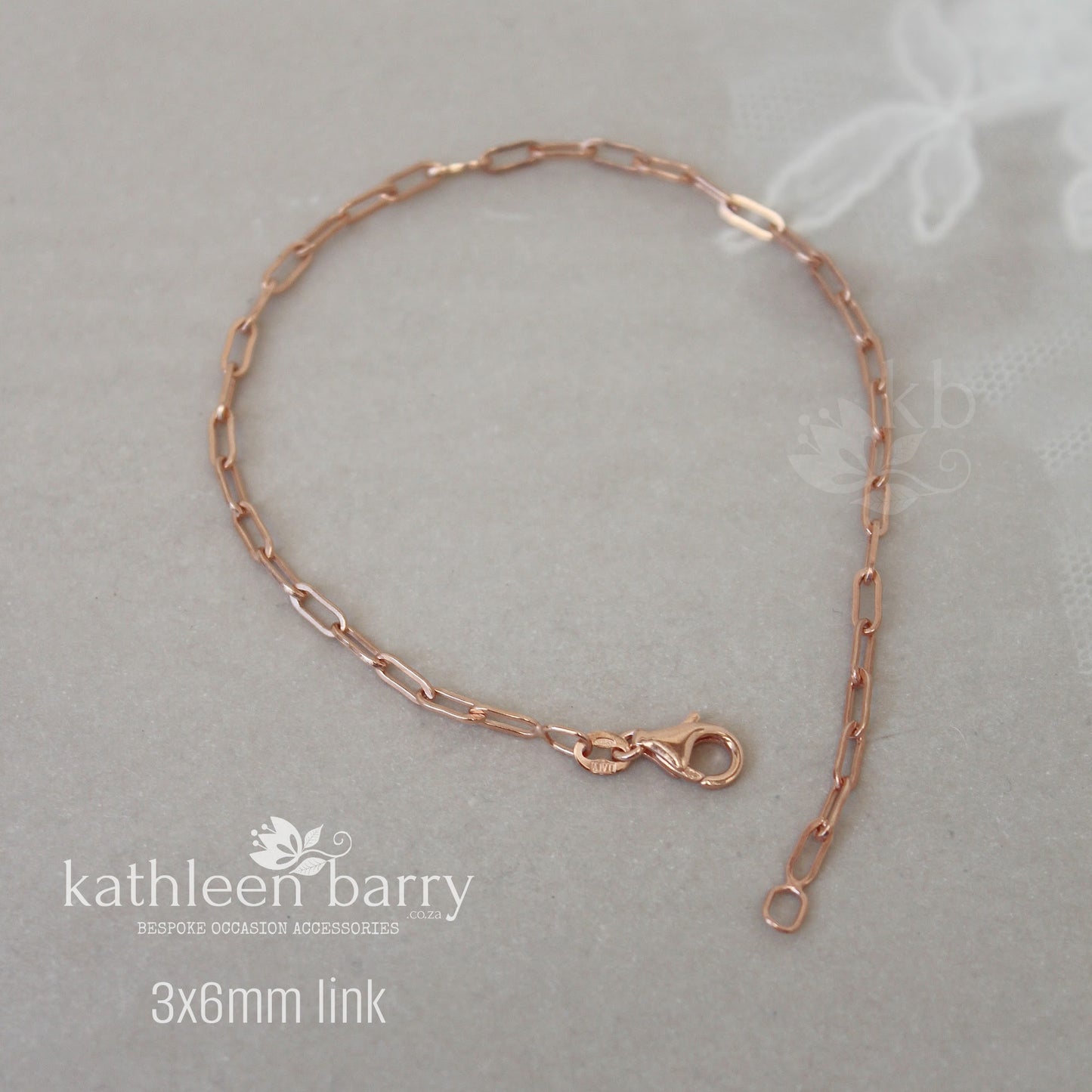 Paperclip chain link bracelet 2 link size options - Sterling silver, Gold or rose gold