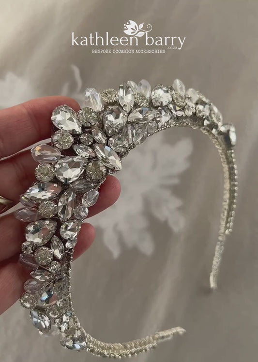 Claudette rhinestone and crystal tiara - wedding crown Bridal headpiece