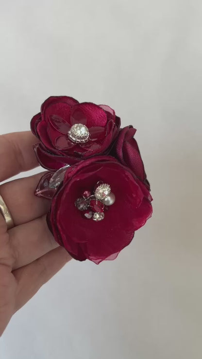 Three flower Wrist corsage Prom - Mother of the Bride - Bridesmaid - Prom - Matric dance - custom colors to order