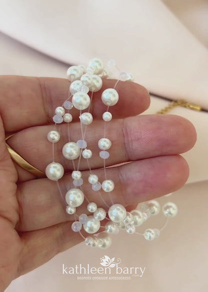 Floating pear illusion Bracelet - assorted colors available wedding bracelet Prom