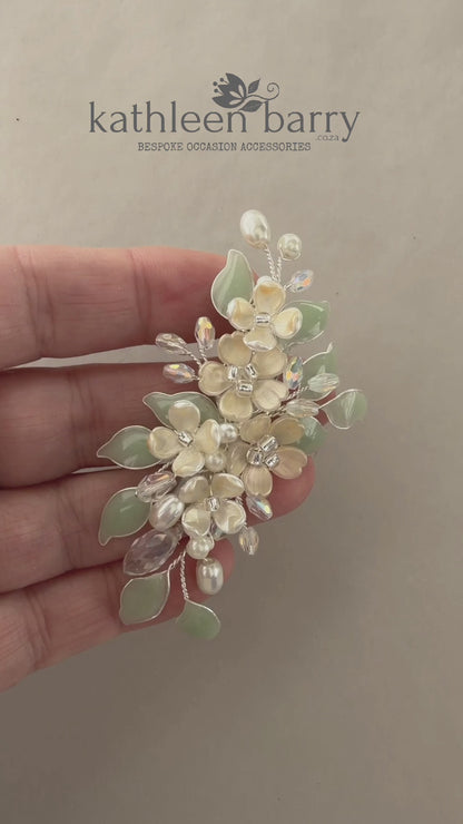 Dainty Floral Hair Clip | Bridal Hair Accessory | Custom Colours to order