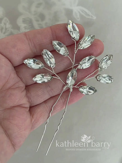 Crystal rhinestone wedding hair pin - Rose gold, gold or silver - Clear or assorted colors STYLE Julia