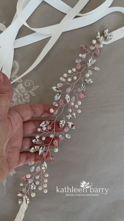 Carina wedding dress belt, assorted  - Assorted colors available