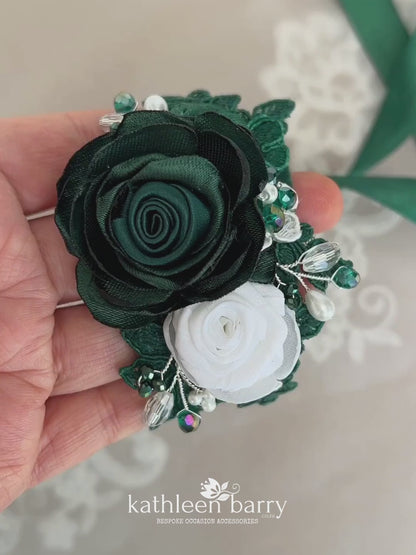 Claydon Everlasting Lace wrist corsage - Custom colors to order