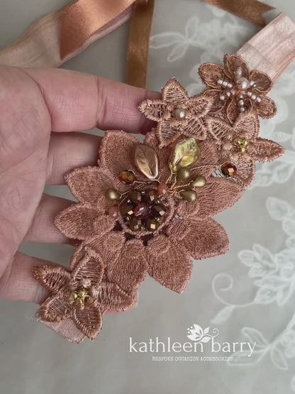 Coba custom color heirloom garter set (or individually) - Custom colors to order