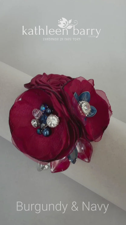 Three flower Wrist corsage Prom - Mother of the Bride - Bridesmaid - Prom - Matric dance - custom colors to order